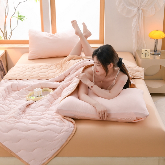 91家纺网 家纺一手货源 找家纺 （总）珍贝家纺 2026新款亲肤舒适恬梦针织棉夏被夏凉被空调被被子被芯