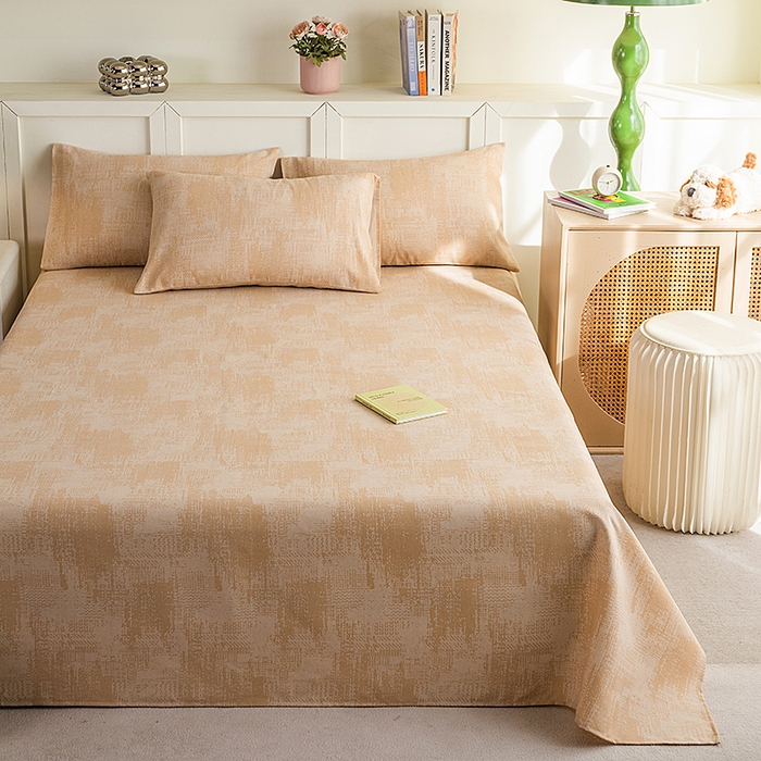 91家纺网 家纺一手货源 找家纺 云玲时尚 2026新款原棉细纱老粗布席子凉席单床单床单单件 素影-黄