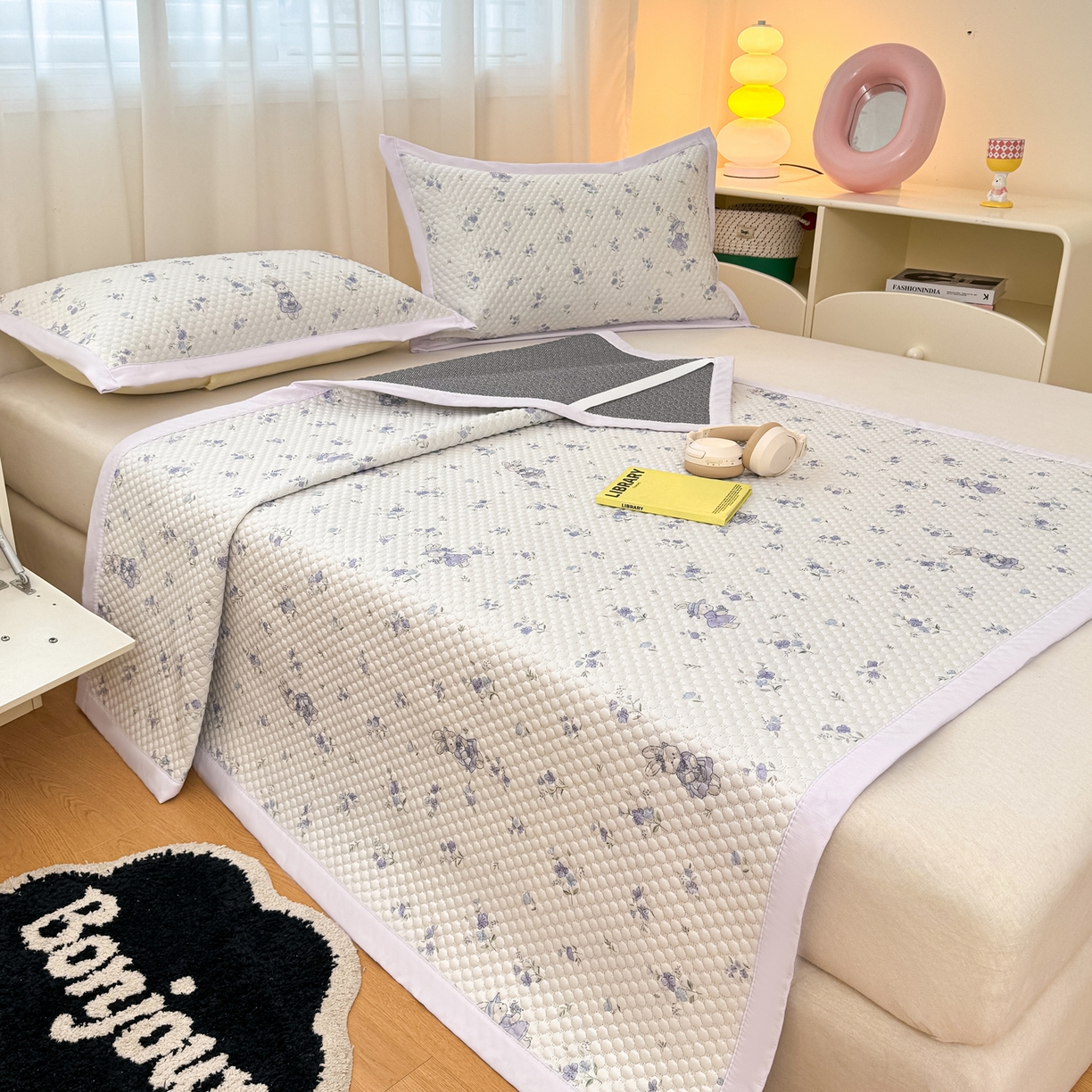 91家纺网 家纺一手货源 找家纺 （总）大元 2026新款冰豆豆数码印花席三明治底凉席席子