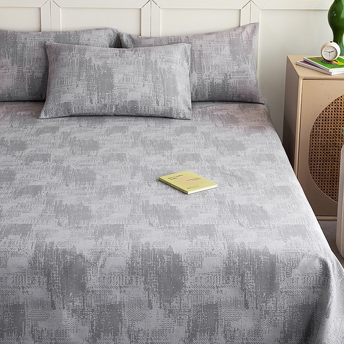 91家纺网 家纺一手货源 找家纺 云玲时尚 2026新款原棉细纱老粗布席子凉席单床单床单单件 素影-灰