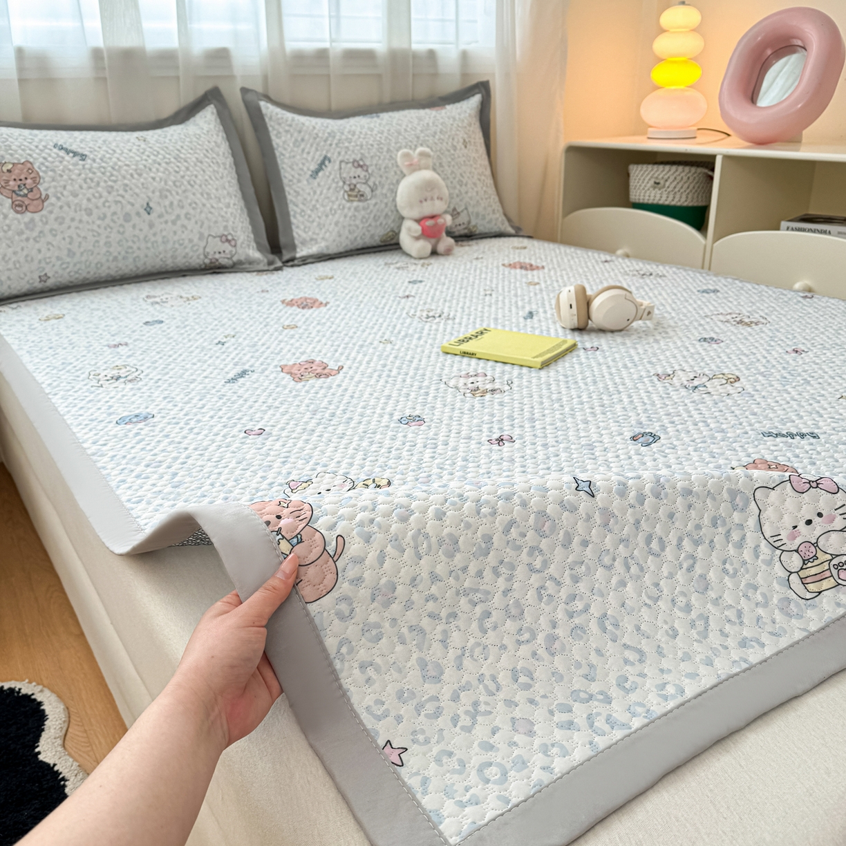 91家纺网 家纺一手货源 找家纺 （总）大元 2026新款冰豆豆数码印花席三明治底凉席席子