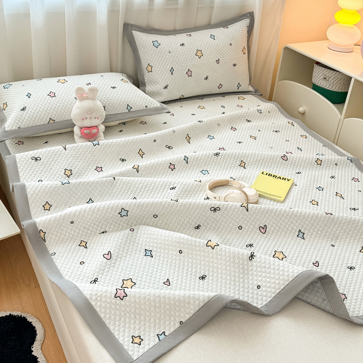 91家纺网 家纺一手货源 找家纺 大元 2026新款冰豆豆数码印花席三明治底凉席席子 星荣