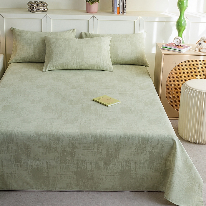 91家纺网 家纺一手货源 找家纺 云玲时尚 2026新款原棉细纱老粗布席子凉席单床单床单单件 素影-绿