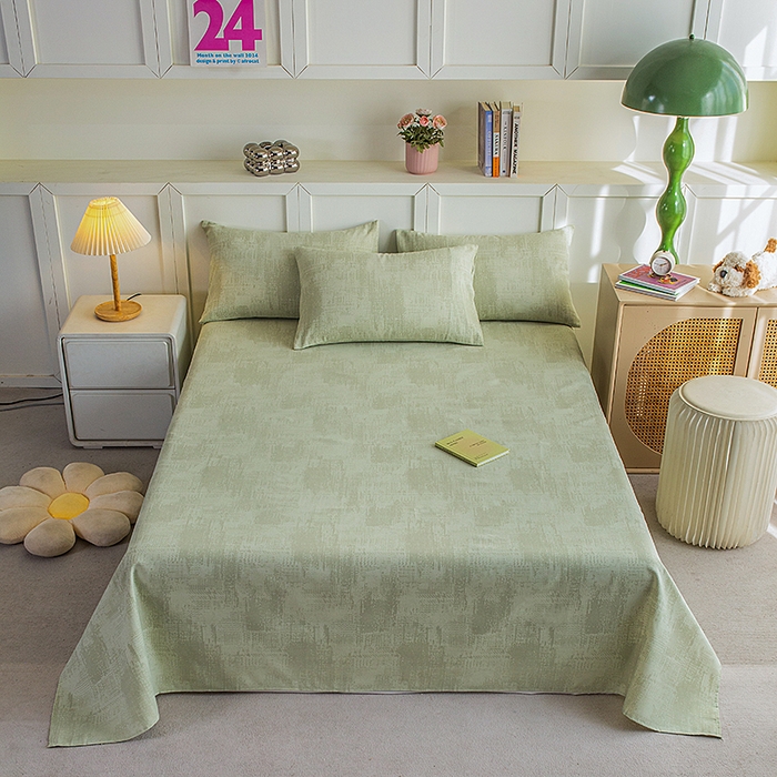 91家纺网 家纺一手货源 找家纺 云玲时尚 2026新款原棉细纱老粗布席子凉席单床单床单单件 素影-绿