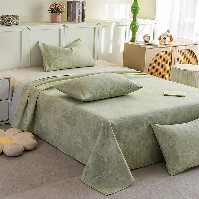 91家纺网 家纺一手货源 找家纺 云玲时尚 2026新款原棉细纱老粗布席子凉席单床单床单单件 素影-绿