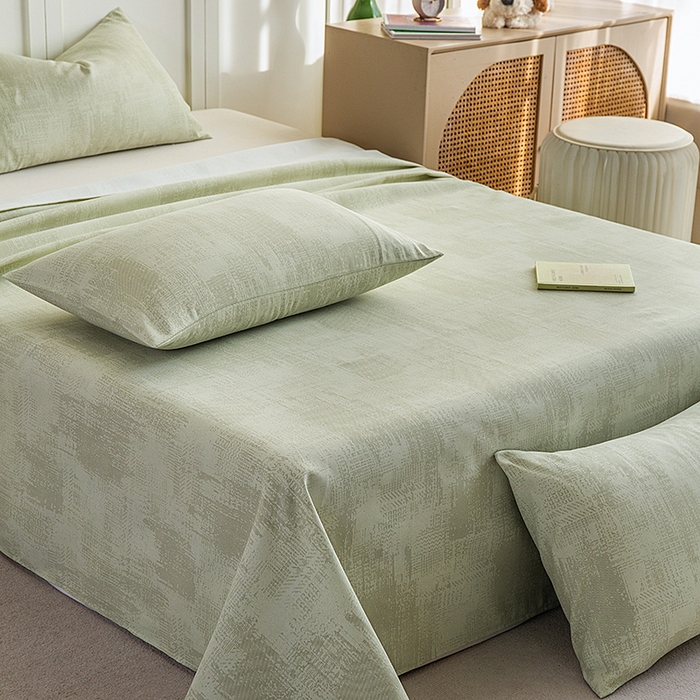 91家纺网 家纺一手货源 找家纺 云玲时尚 2026新款原棉细纱老粗布席子凉席单床单床单单件 素影-绿