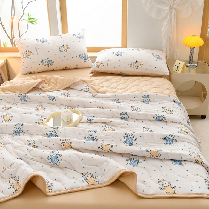 91家纺网 家纺一手货源 找家纺 珍贝家纺 2026新款亲肤舒适恬梦针织棉夏被夏凉被空调被被子被芯 彩色的梦