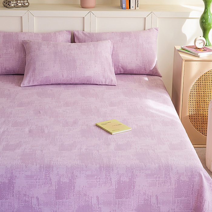 91家纺网 家纺一手货源 找家纺 云玲时尚 2026新款原棉细纱老粗布席子凉席单床单床单单件 素影-紫