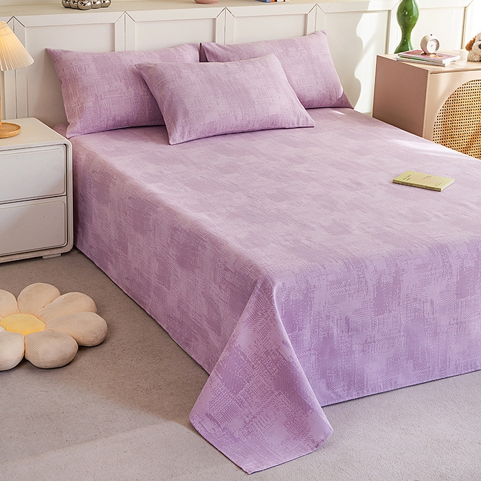 91家纺网 家纺一手货源 找家纺 云玲时尚 2026新款原棉细纱老粗布席子凉席单床单床单单件 素影-紫