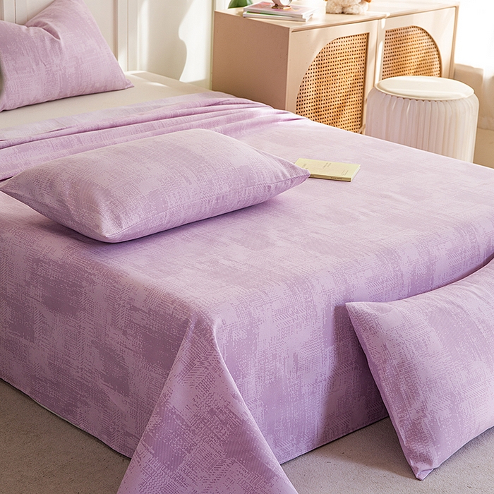 91家纺网 家纺一手货源 找家纺 云玲时尚 2026新款原棉细纱老粗布席子凉席单床单床单单件 素影-紫