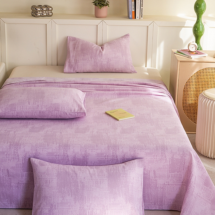 91家纺网 家纺一手货源 找家纺 云玲时尚 2026新款原棉细纱老粗布席子凉席单床单床单单件 素影-紫