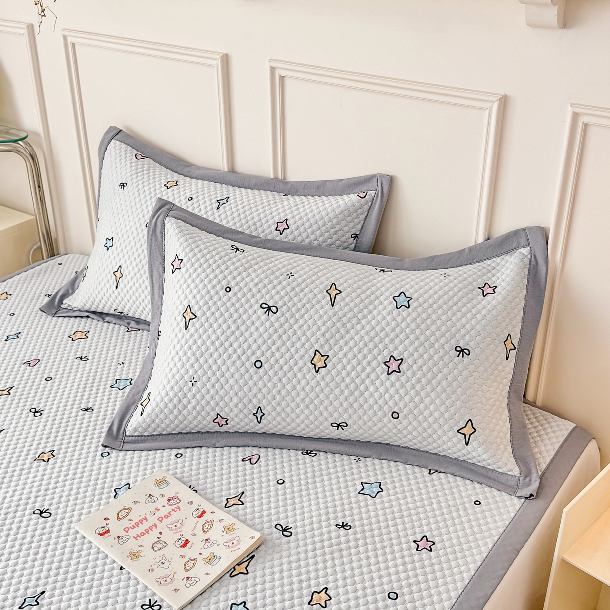 91家纺网 家纺一手货源 找家纺 大元 2026新款凉感冰豆豆印加绣凉席 星辰仙子