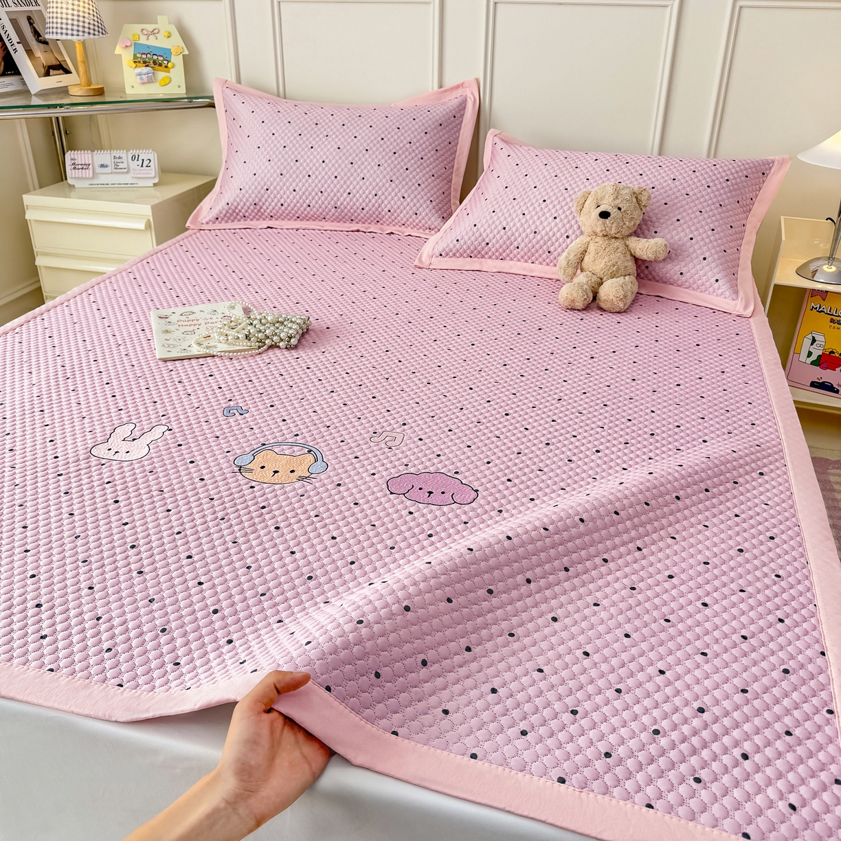 大元 2026新款凉感冰豆豆印加绣凉席 动感聚会