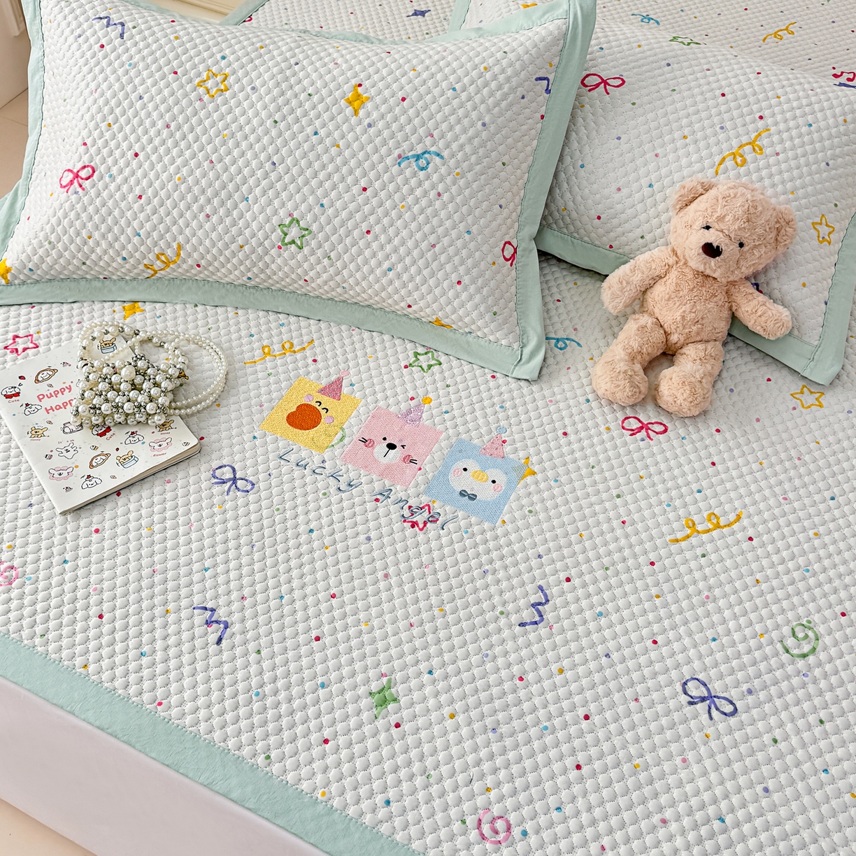 91家纺网 家纺一手货源 找家纺 大元 2026新款凉感冰豆豆印加绣凉席 彩色聚会