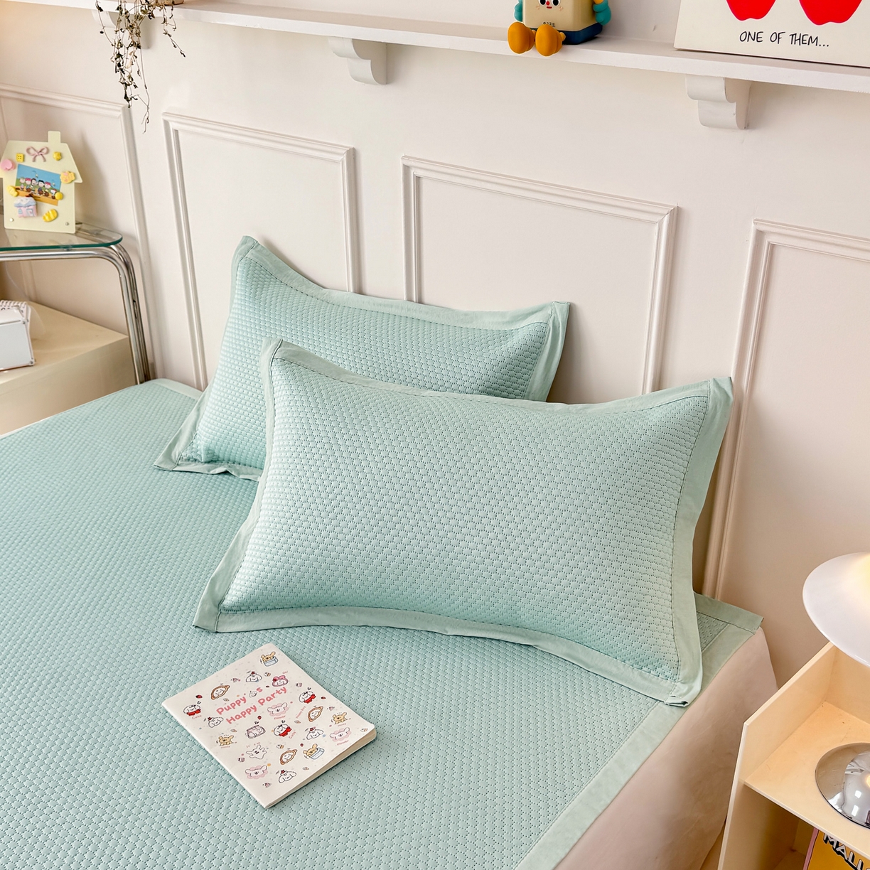 91家纺网 家纺一手货源 找家纺 大元 2026新款凉感冰豆豆印加绣凉席 排排站