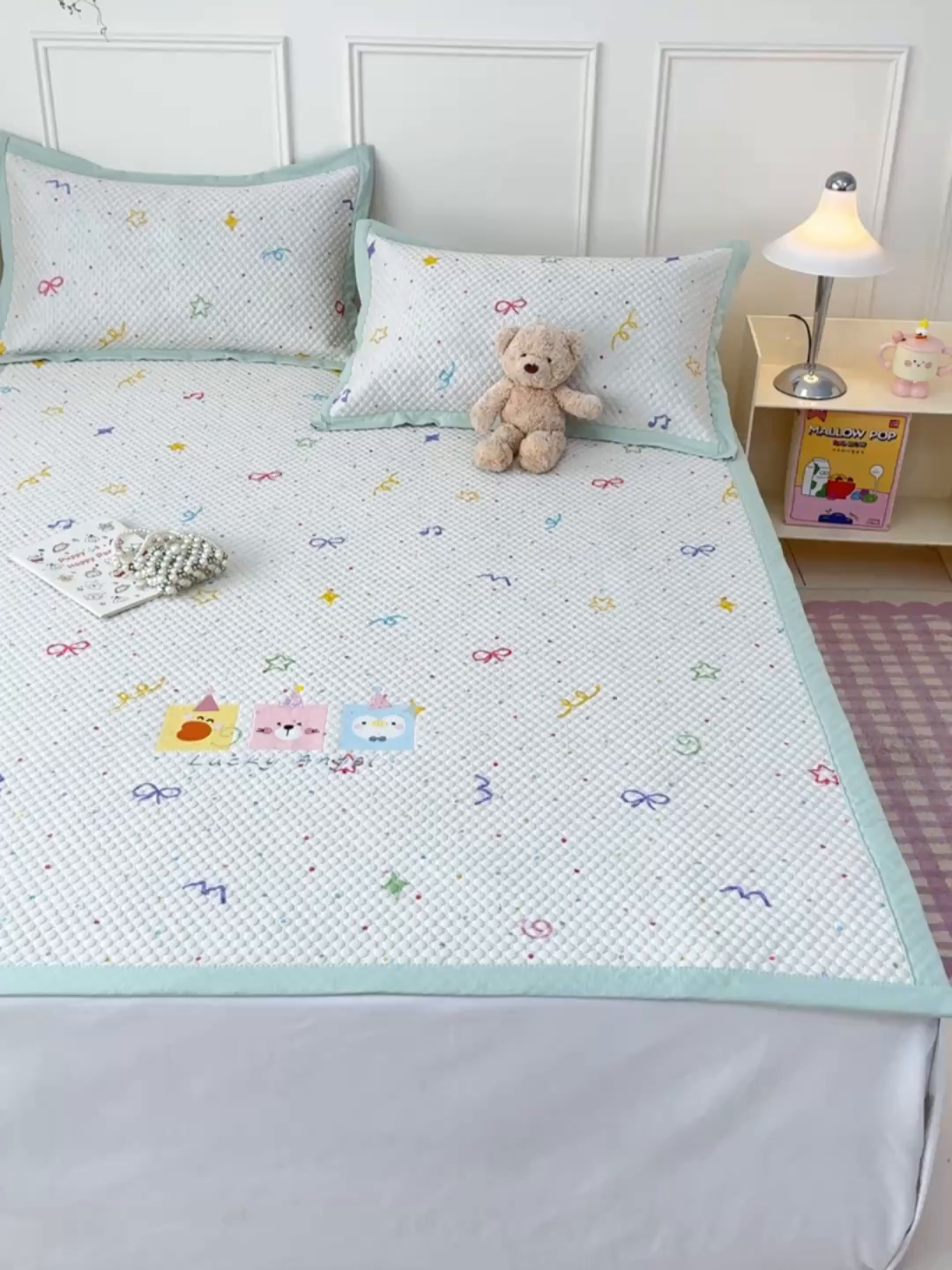 91家纺网 家纺一手货源 找家纺 大元 2026新款凉感冰豆豆印加绣凉席 彩色聚会