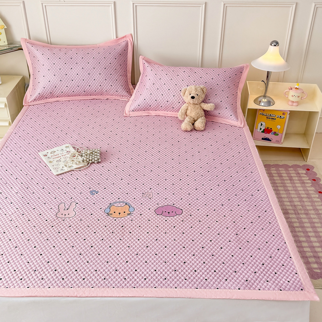 91家纺网 家纺一手货源 找家纺 大元 2026新款凉感冰豆豆印加绣凉席 动感聚会