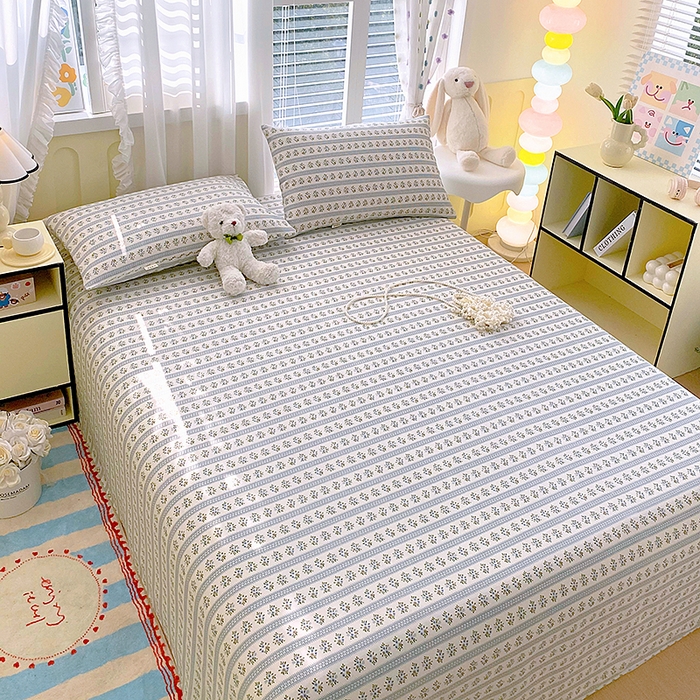 91家纺网 家纺一手货源 找家纺 云玲时尚 2026新款原棉细纱老粗布席子凉席单床单床单单件 小兰花