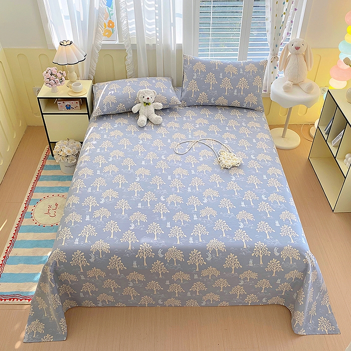 91家纺网 家纺一手货源 找家纺 云玲时尚 2026新款原棉细纱老粗布席子凉席单床单床单单件 幸运树