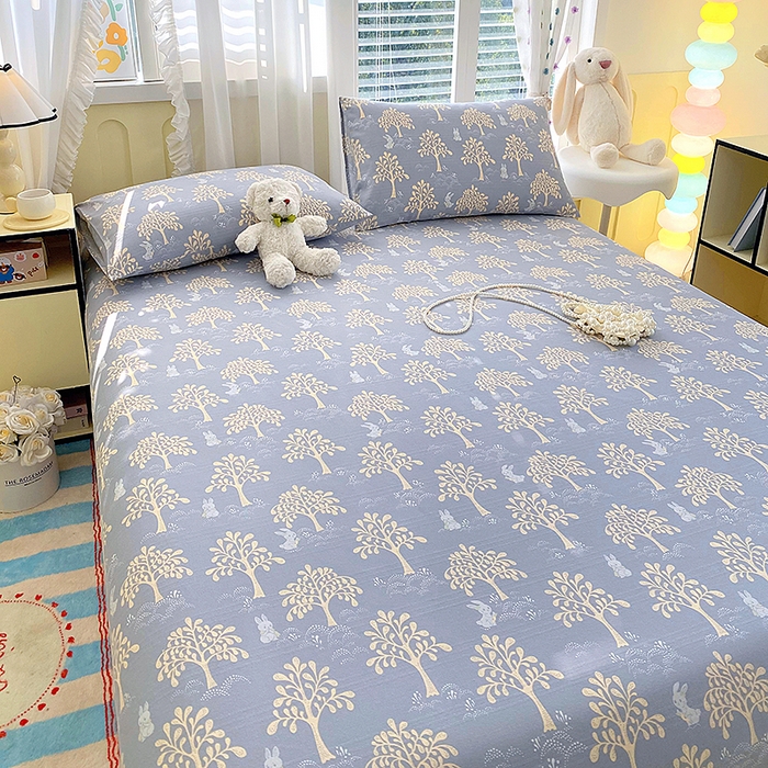 91家纺网 家纺一手货源 找家纺 云玲时尚 2026新款原棉细纱老粗布席子凉席单床单床单单件 幸运树