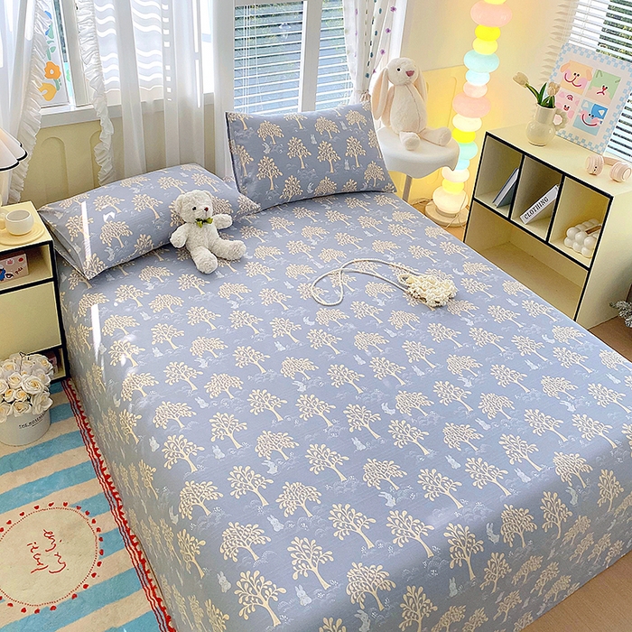 91家纺网 家纺一手货源 找家纺 云玲时尚 2026新款原棉细纱老粗布席子凉席单床单床单单件 幸运树