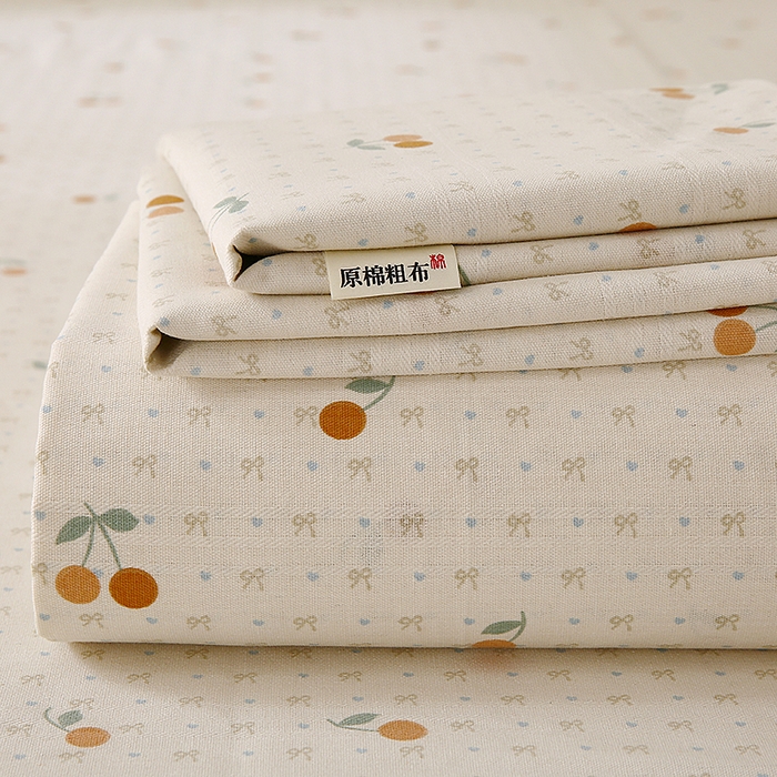 云玲时尚 2026新款原棉细纱老粗布席子凉席单床单床单单件 樱桃少女