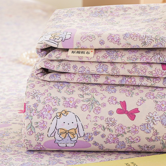 云玲时尚 2026新款原棉细纱老粗布席子凉席单床单床单单件 紫蝶花舞