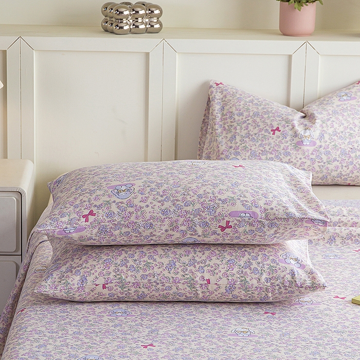 91家纺网 家纺一手货源 找家纺 云玲时尚 2026新款原棉细纱老粗布席子凉席单床单床单单件 紫蝶花舞