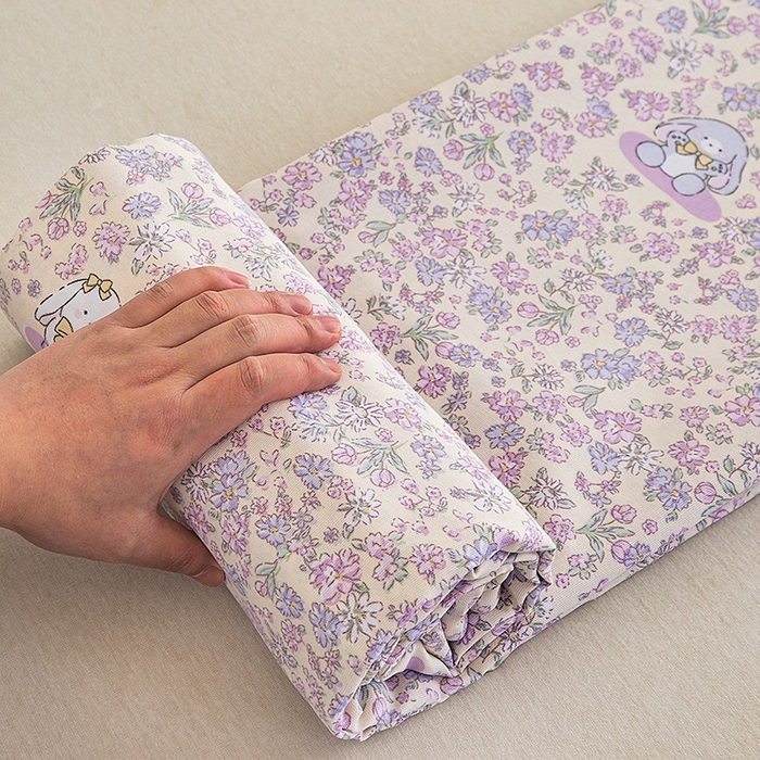 91家纺网 家纺一手货源 找家纺 云玲时尚 2026新款原棉细纱老粗布席子凉席单床单床单单件 紫蝶花舞