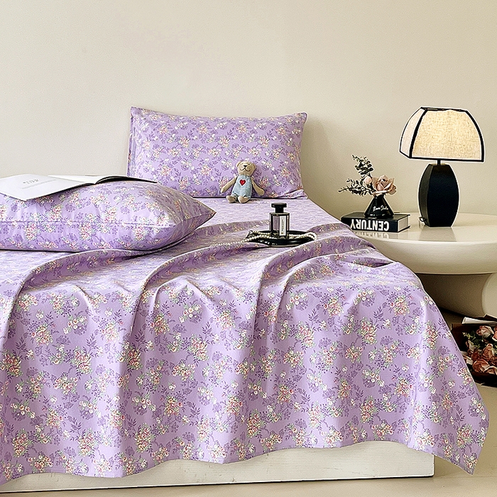 91家纺网 家纺一手货源 找家纺 云玲时尚 2026新款原棉细纱老粗布席子凉席单床单床单单件 紫苏