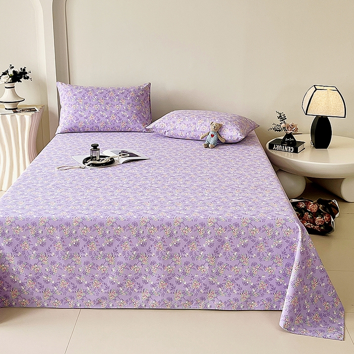 91家纺网 家纺一手货源 找家纺 云玲时尚 2026新款原棉细纱老粗布席子凉席单床单床单单件 紫苏