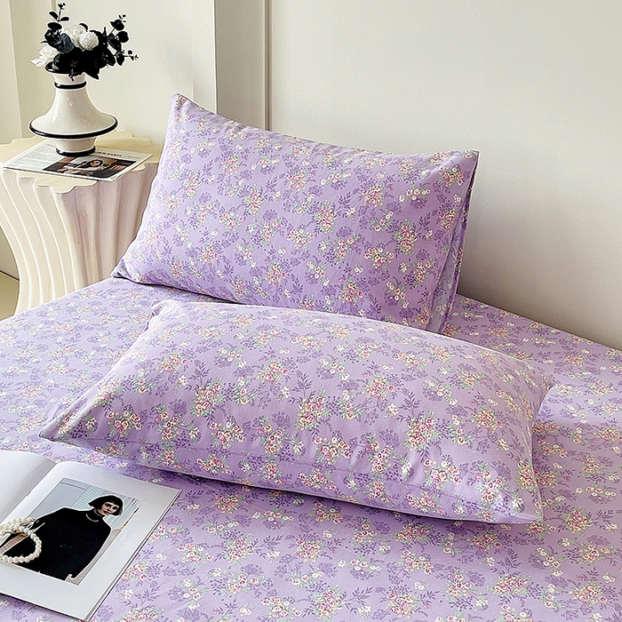 91家纺网 家纺一手货源 找家纺 云玲时尚 2026新款原棉细纱老粗布席子凉席单床单床单单件 紫苏