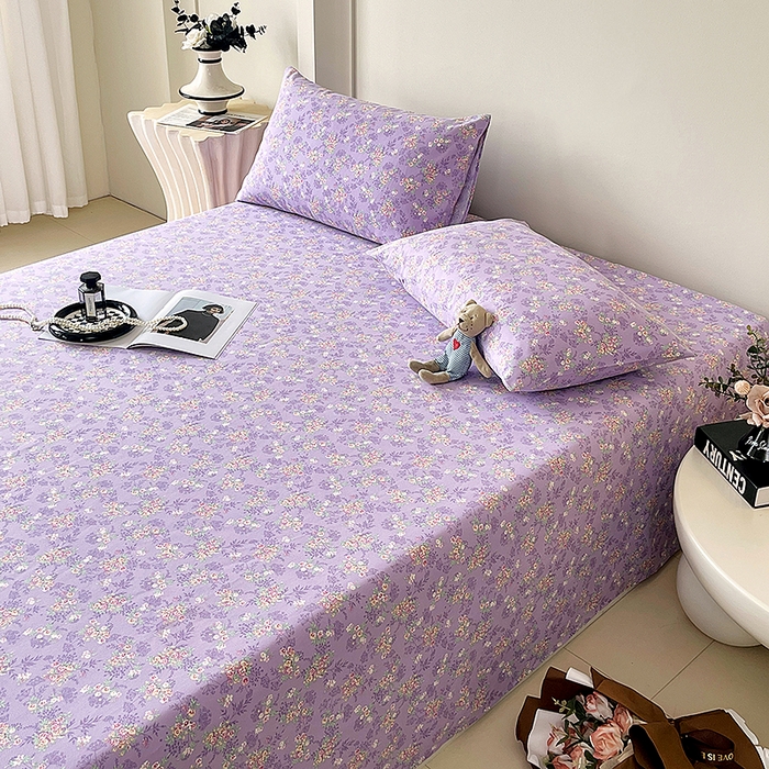 91家纺网 家纺一手货源 找家纺 云玲时尚 2026新款原棉细纱老粗布席子凉席单床单床单单件 紫苏