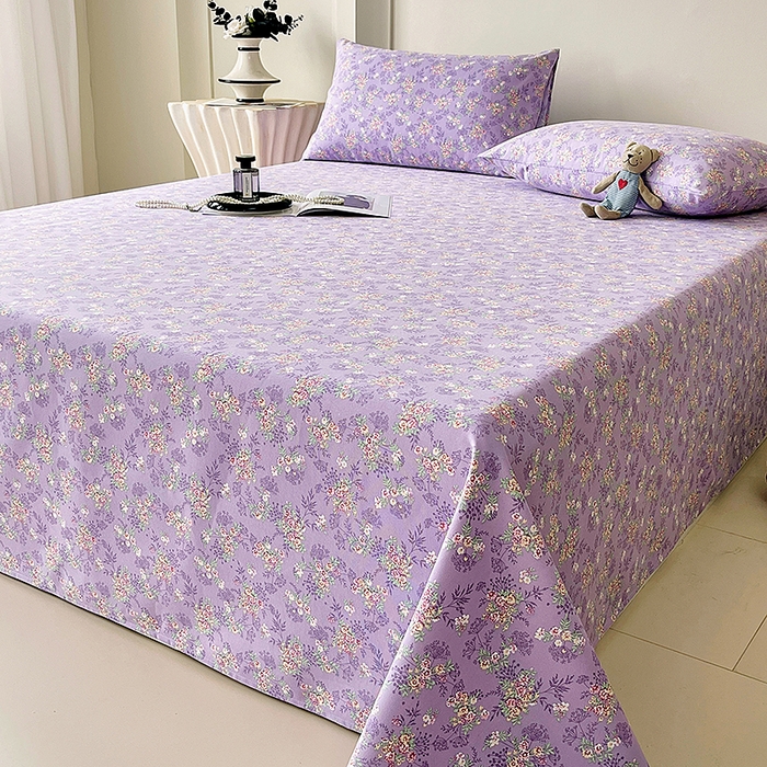 91家纺网 家纺一手货源 找家纺 云玲时尚 2026新款原棉细纱老粗布席子凉席单床单床单单件 紫苏