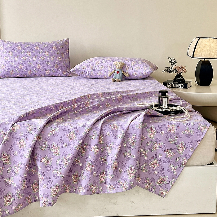 91家纺网 家纺一手货源 找家纺 云玲时尚 2026新款原棉细纱老粗布席子凉席单床单床单单件 紫苏