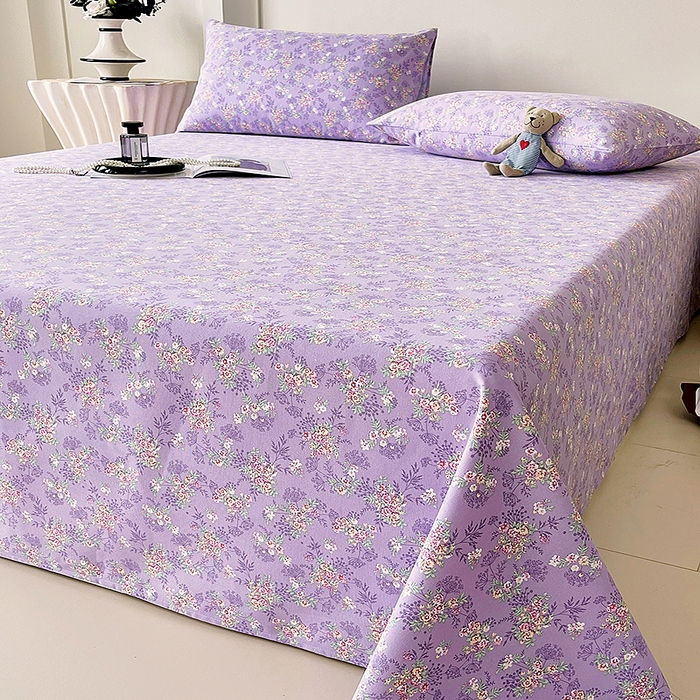 91家纺网 家纺一手货源 找家纺 云玲时尚 2026新款原棉细纱老粗布席子凉席单床单床单单件 紫苏