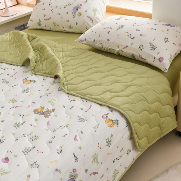 91家纺网 家纺一手货源 找家纺 珍贝家纺 2026新款亲肤舒适恬梦针织棉夏被夏凉被空调被被子被芯 闲趣时光