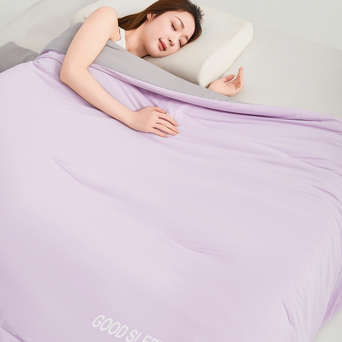 91家纺网 家纺一手货源 找家纺 晚舒庭家纺 2026新款凉感丝深睡眠夏被空调被夏凉被薄被子被芯某朵同款 魅力紫