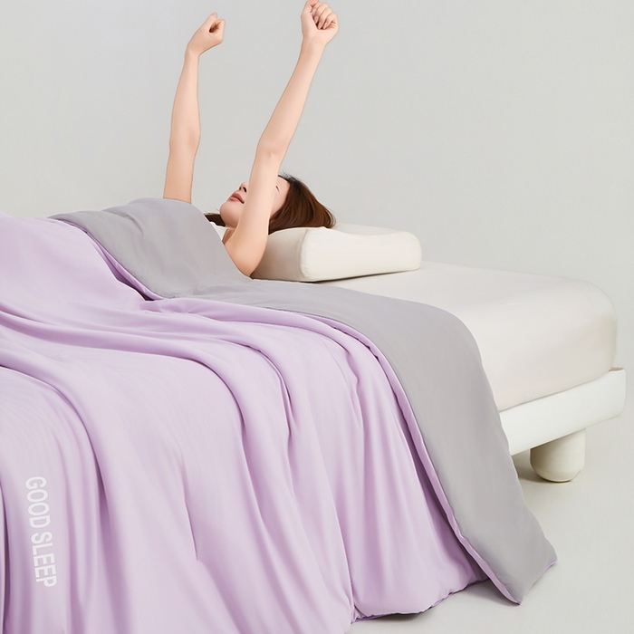 91家纺网 家纺一手货源 找家纺 晚舒庭家纺 2026新款凉感丝深睡眠夏被空调被夏凉被薄被子被芯某朵同款 魅力紫