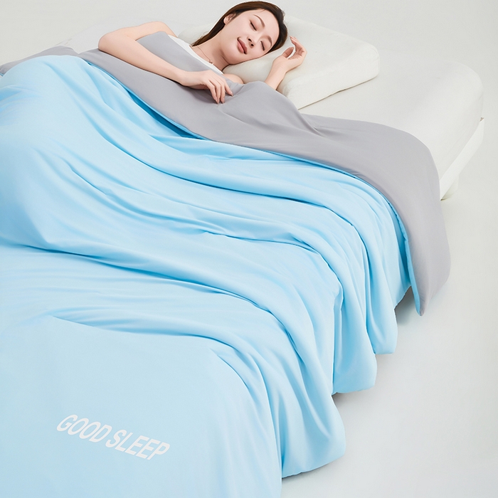 91家纺网 家纺一手货源 找家纺 晚舒庭家纺 2026新款凉感丝深睡眠夏被空调被夏凉被薄被子被芯某朵同款 青橙蓝