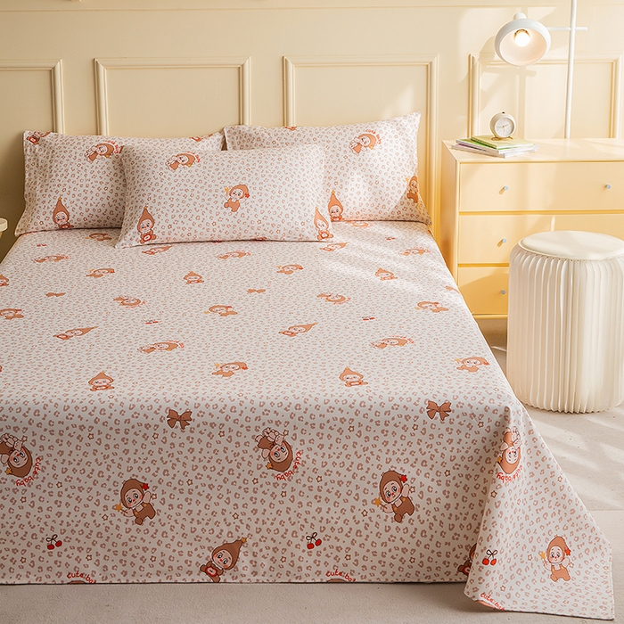 云玲时尚 2026新款全棉老粗布席子凉席单床单床单单件 豹纹星星