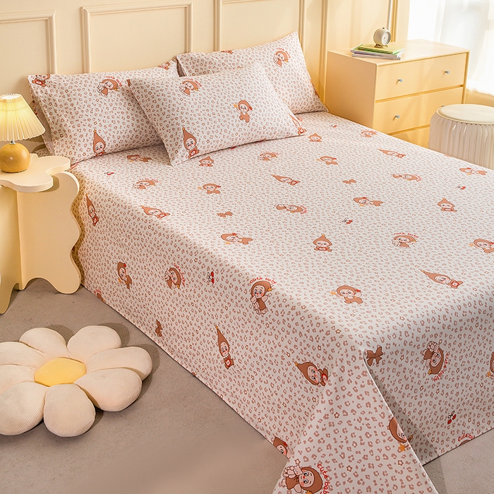 91家纺网 家纺一手货源 找家纺 云玲时尚 2026新款全棉老粗布席子凉席单床单床单单件 豹纹星星