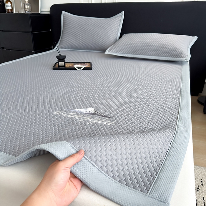 91家纺网 家纺一手货源 找家纺 （总）品乐家纺 2026新款A类乙伦PE轻奢提花学生宿舍软席凉豆豆凉席