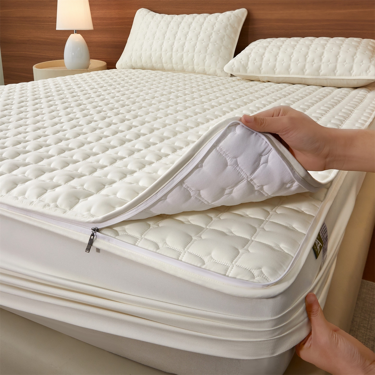 91家纺网 家纺一手货源 找家纺 居眠 2026新款双面二合一单床笠床笠单件 双面二合一-白