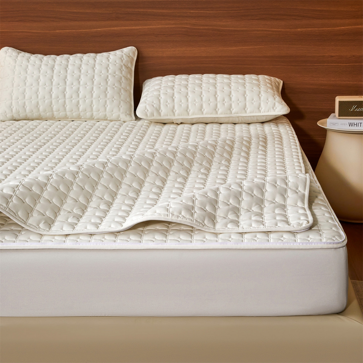 91家纺网 家纺一手货源 找家纺 居眠 2026新款双面二合一单床笠床笠单件 双面二合一-白