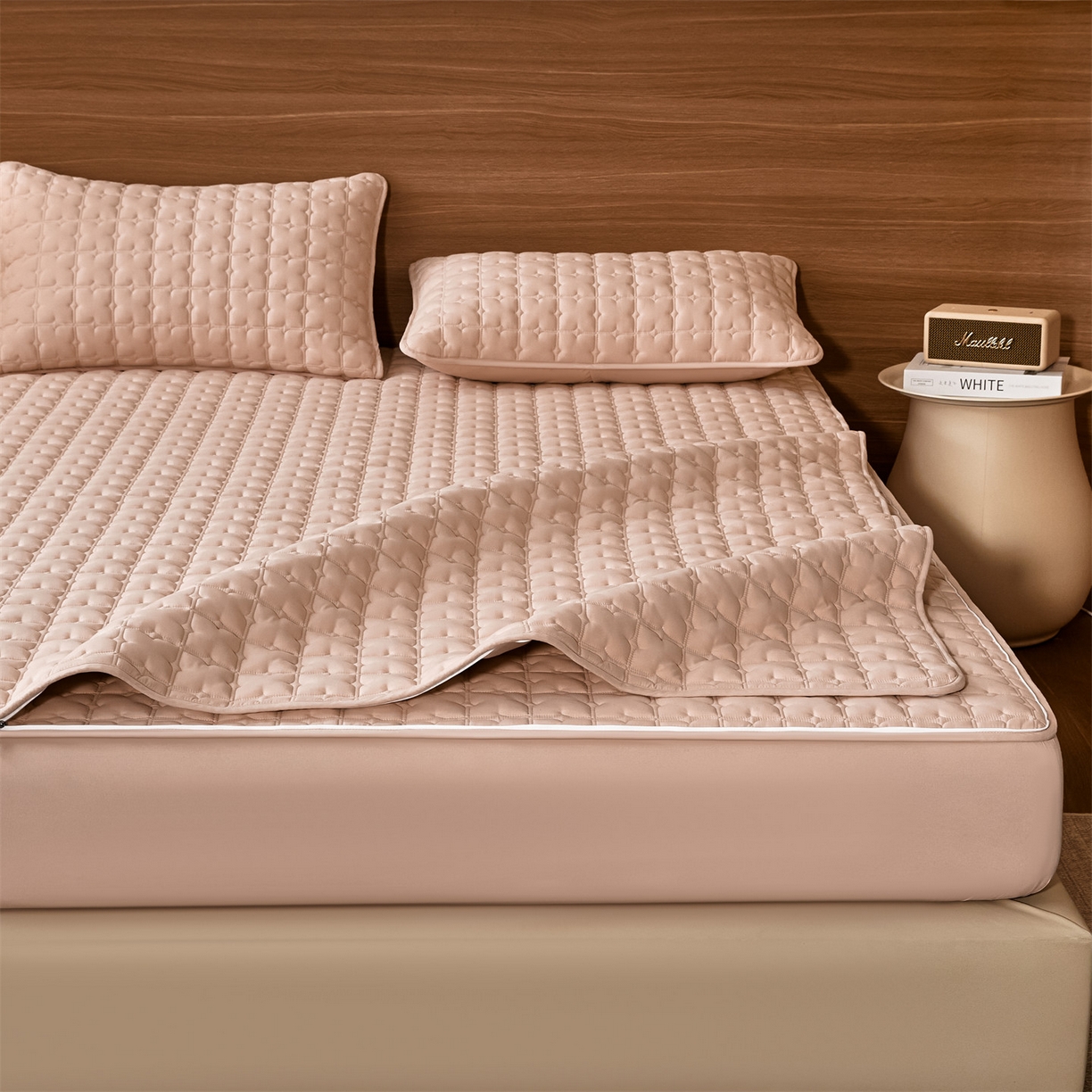 91家纺网 家纺一手货源 找家纺 居眠 2026新款双面二合一单床笠床笠单件 双面二合一-粉