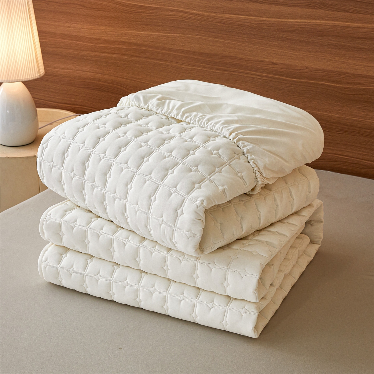 91家纺网 家纺一手货源 找家纺 居眠 2026新款双面二合一单床笠床笠单件 双面二合一-白