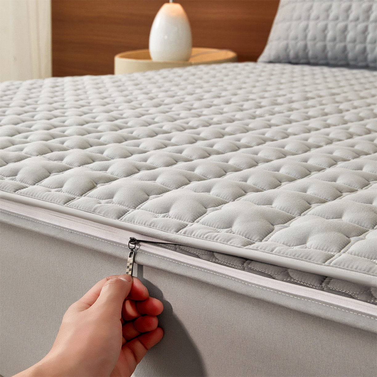 91家纺网 家纺一手货源 找家纺 居眠 2026新款双面二合一单床笠床笠单件 双面二合一-灰