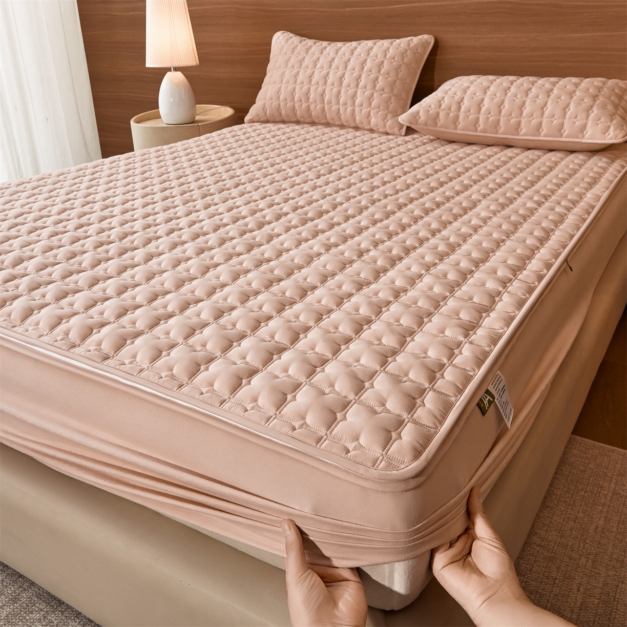 91家纺网 家纺一手货源 找家纺 居眠 2026新款双面二合一单床笠床笠单件 双面二合一-粉