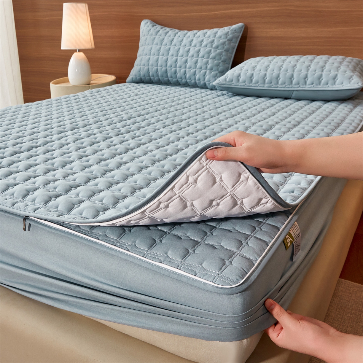 居眠 2026新款双面二合一单床笠床笠单件 双面二合一-蓝